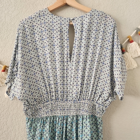 Anthropologie Conditions Apply Priscilla Geometric Embroidered Romper Boho M - Picture 9 of 12